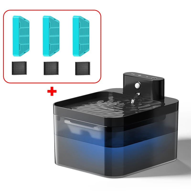 Fontaine à eau rechargeable avec capteur infrarouge pour chat et chien