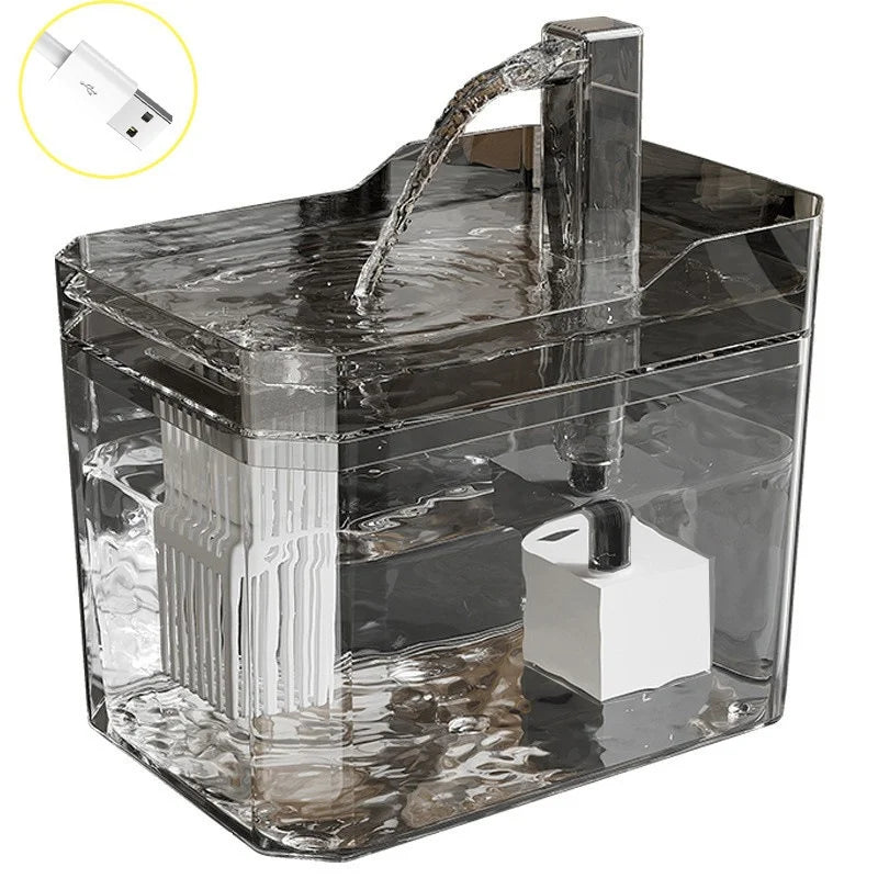 Fontaine à eau pour chat avec filtration intégrée et alimentation USB