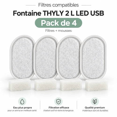 Filtres compatibles pour fontaine 2 L LED USB – pack de 4