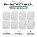 Filtres compatibles pour fontaine inox 2,2 L – packs de 4 ou 8