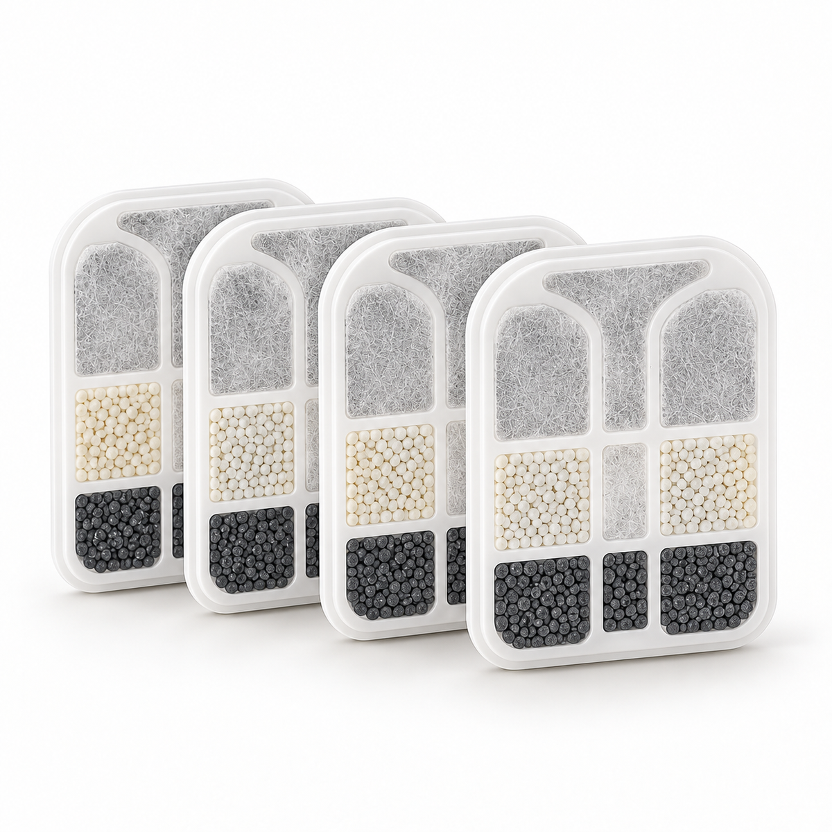 Quatre filtres de remplacement pour fontaine inox 2,2 L