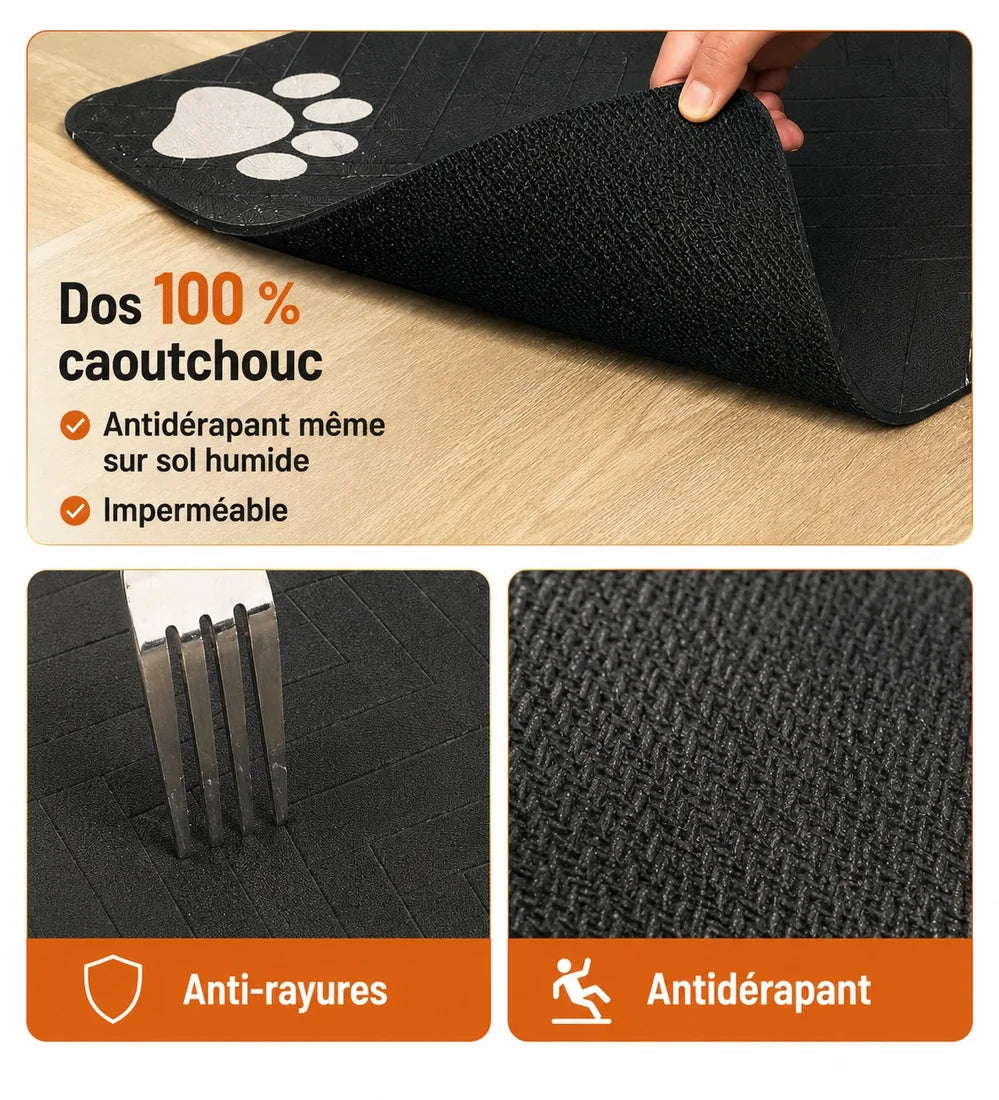 Base antidérapante du tapis pour gamelles